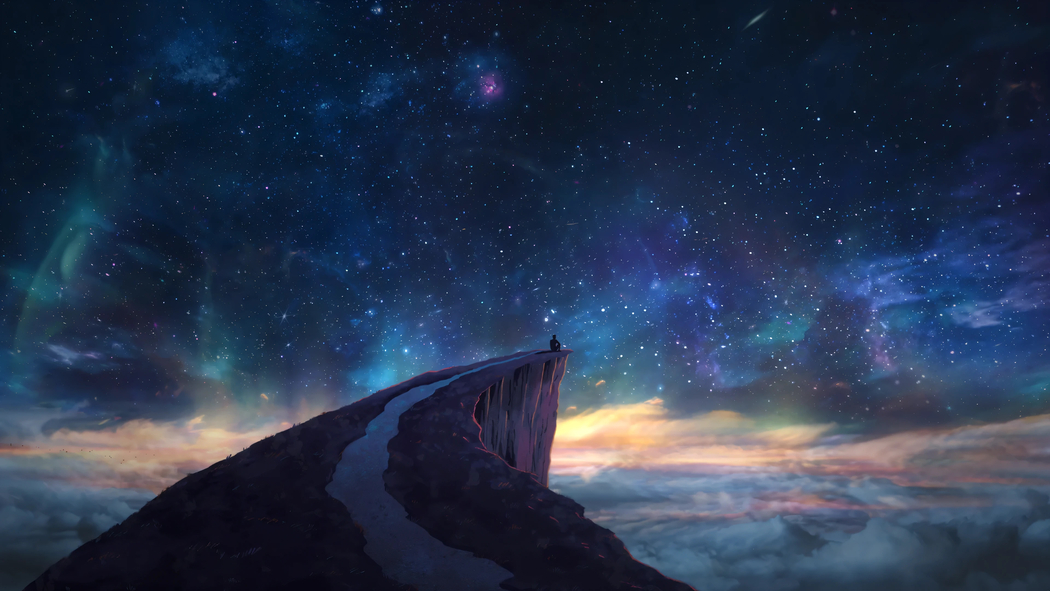 梦幻唯美星空山顶4K壁纸，3840x2160高清下载
