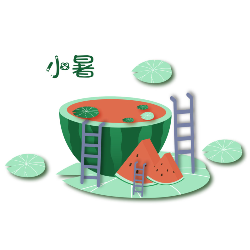 小暑西瓜夏日高清PNG图片素材，节日元素与设计下载