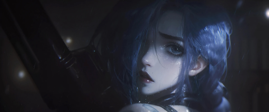 Jinx金克斯高清回头壁纸 3440x1440 超宽带鱼屏下载