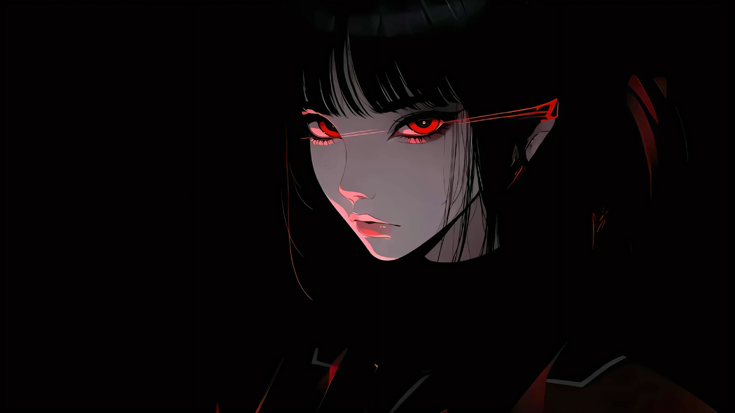 暗黑系少女红眼4K超清动漫壁纸 3840x2160下载