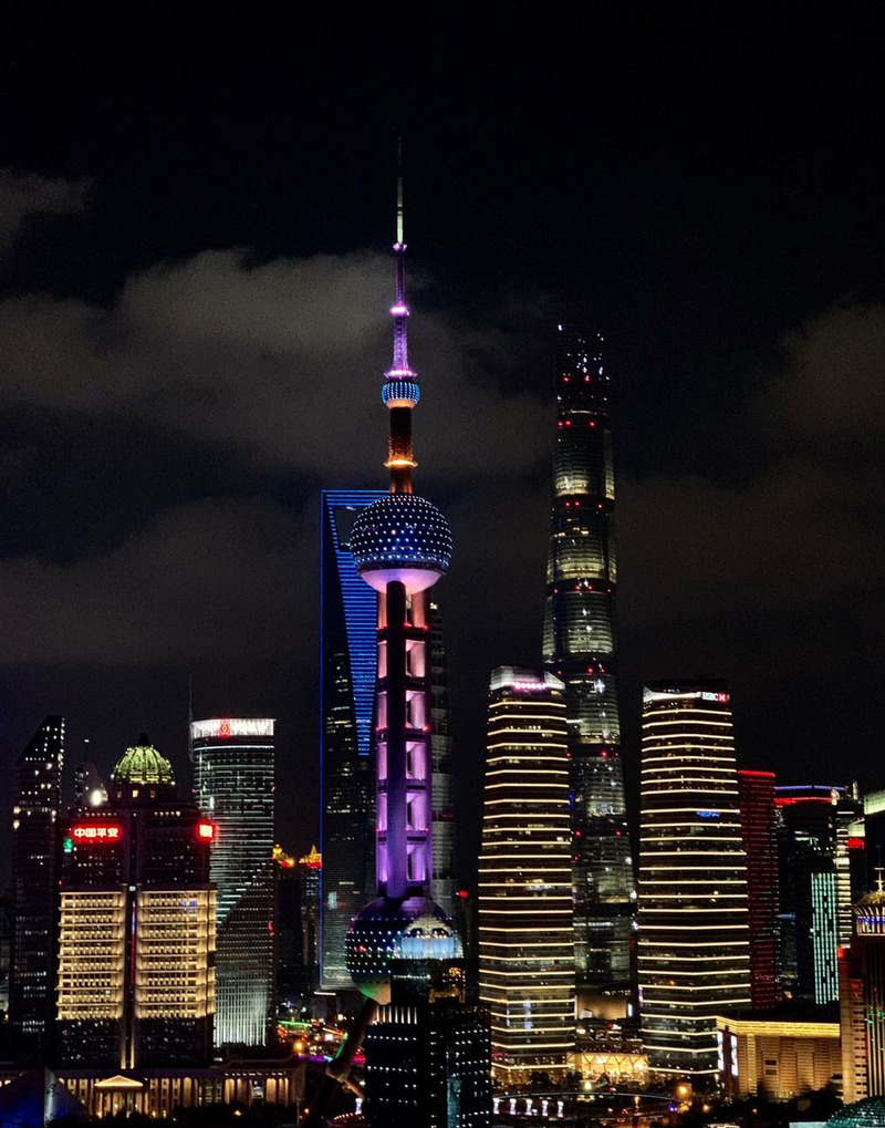 中国最美夜景，上海外滩东方明珠高清PNG透明背景风景素材下载