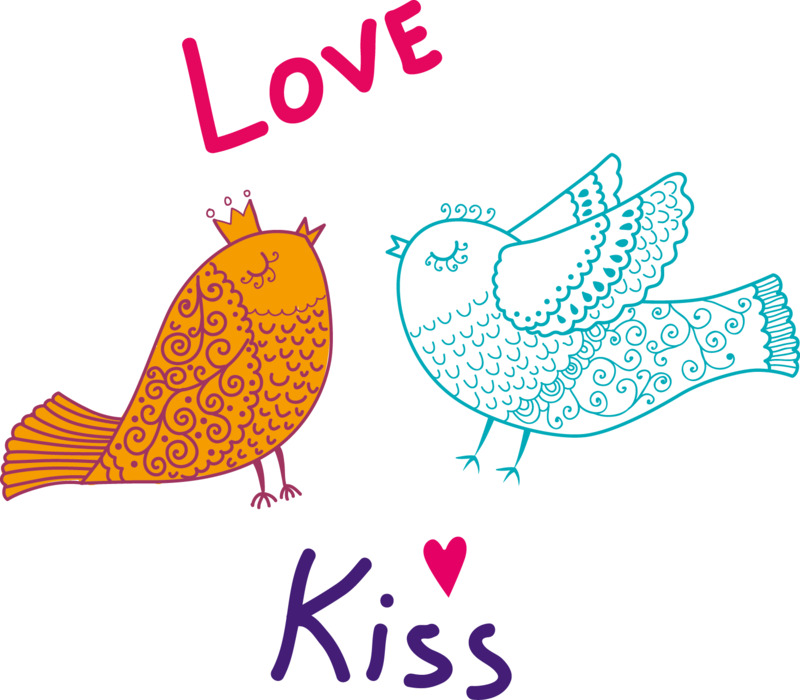 矢量Kissbirds高清PNG透明漂浮花瓣设计素材下载