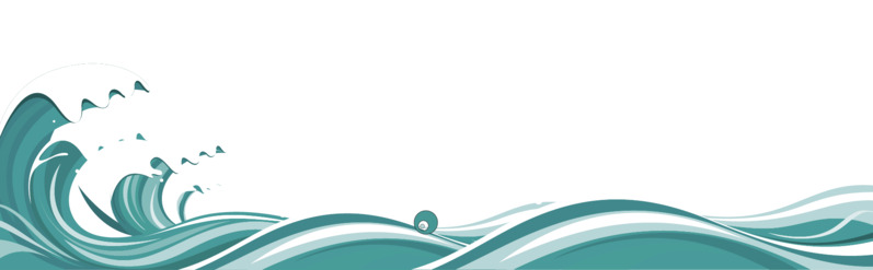 高清绿色清新海浪边框PNG图片素材，透明纹理装饰元素下载