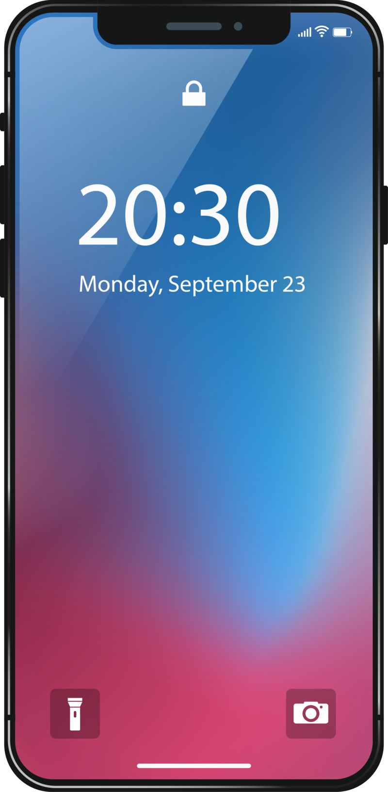 时尚iPhoneX手绘实物PNG透明图片，卡通元素设计素材下载