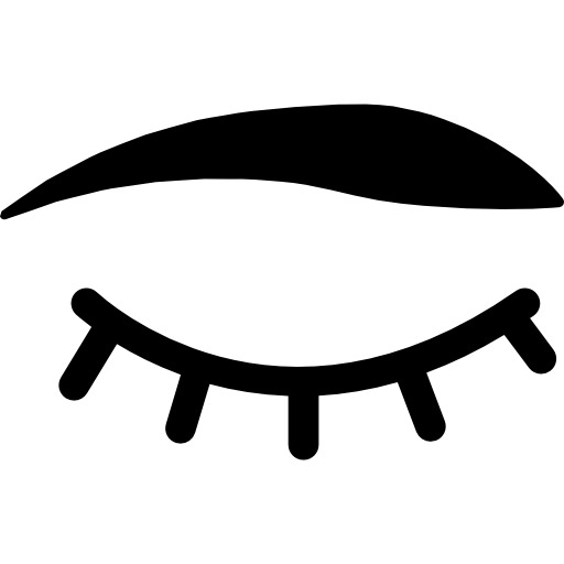 高清PNG透明闭眼眼睫毛眉毛图标，免抠元素设计素材下载