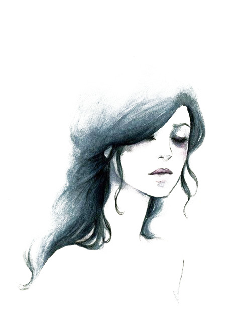 高清PNG透明女人装饰元素，墨迹笔触设计素材下载