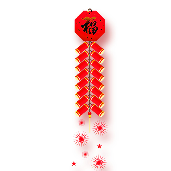 新年爆竹烟花高清PNG透明漂浮元素及设计素材下载