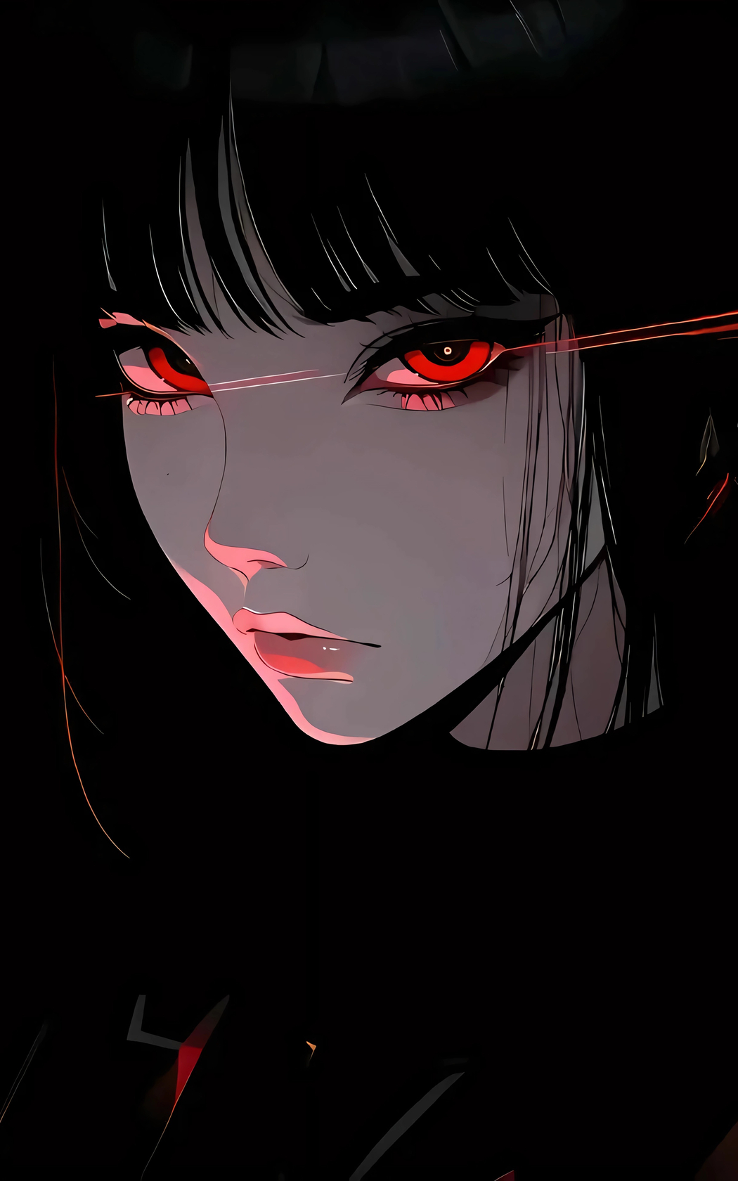 暗黑系少女红眼4K超清动漫手机壁纸，2400x3840高清下载
