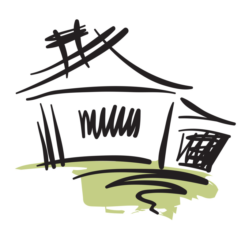 手绘矢量房子高清PNG透明装饰元素，墨迹笔触设计素材下载