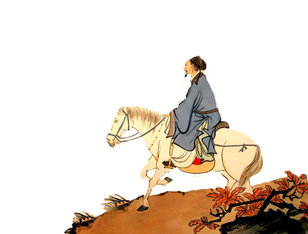 中国风骑马送友高清PNG透明装饰图片素材下载
