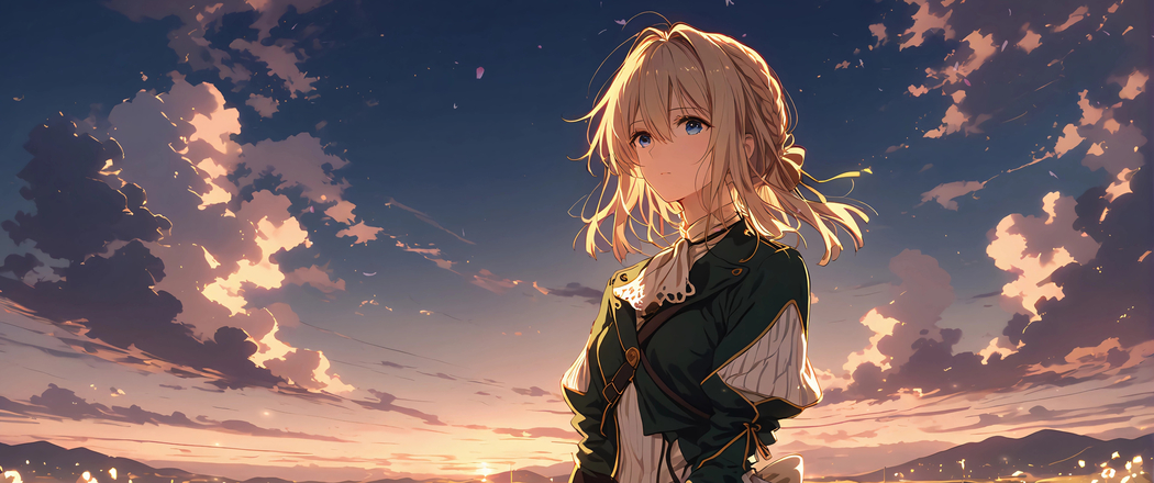 薇尔莉特傍晚美景 3440x1440带鱼屏高清壁纸下载
