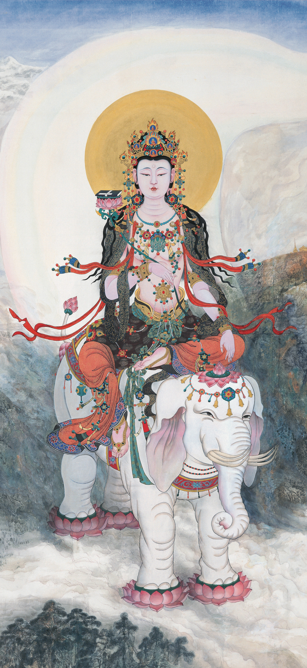 普贤菩萨大象坐骑4K超清手机壁纸 1767x3840 高清下载