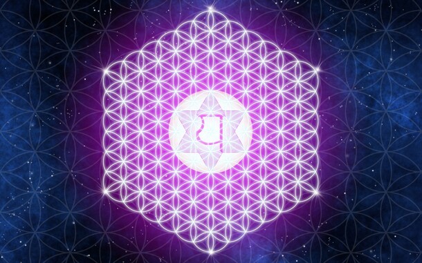 蓝紫色花朵线条抽象梦幻壁纸，高清PNG透明背景素材下载