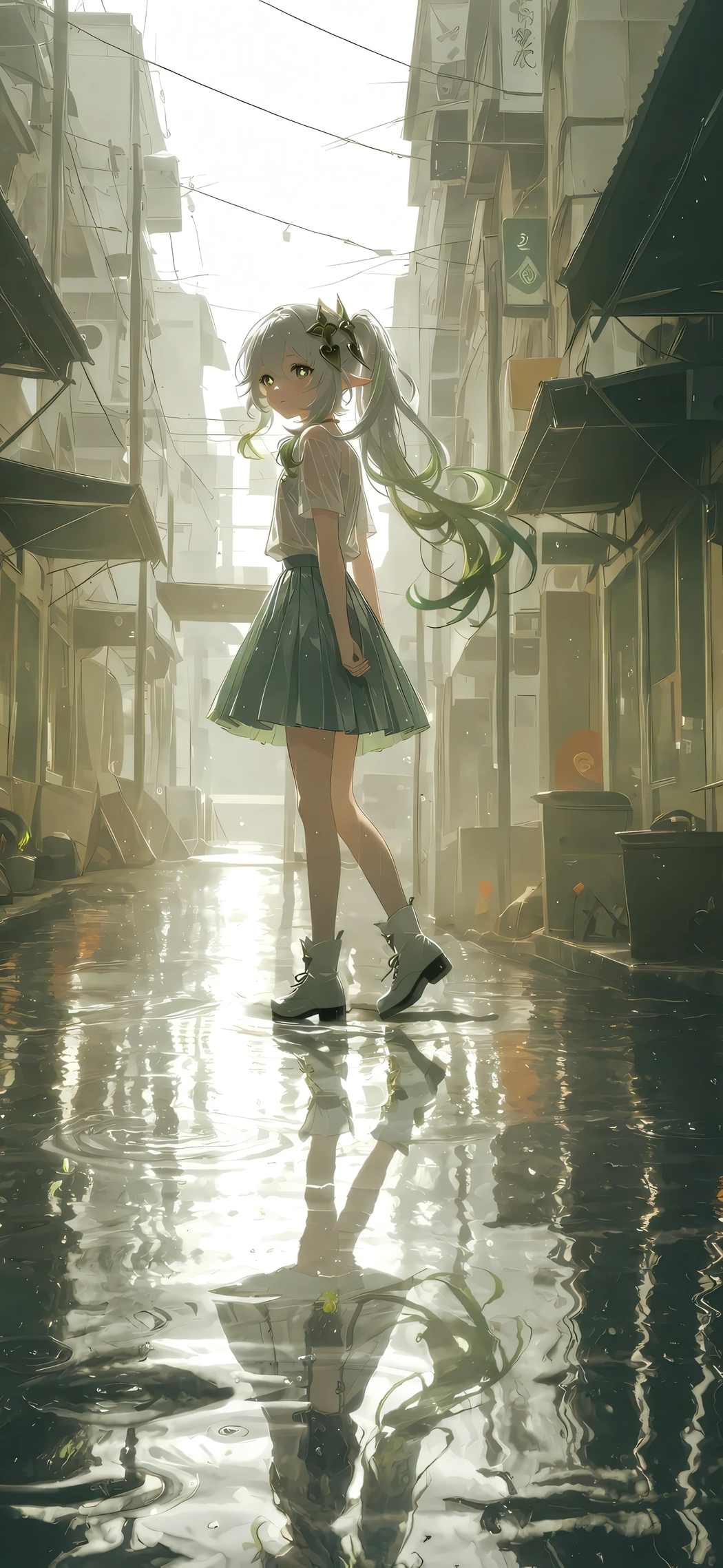 原神纳西妲雨后街景4K超高清动漫手机壁纸下载 1770x3840