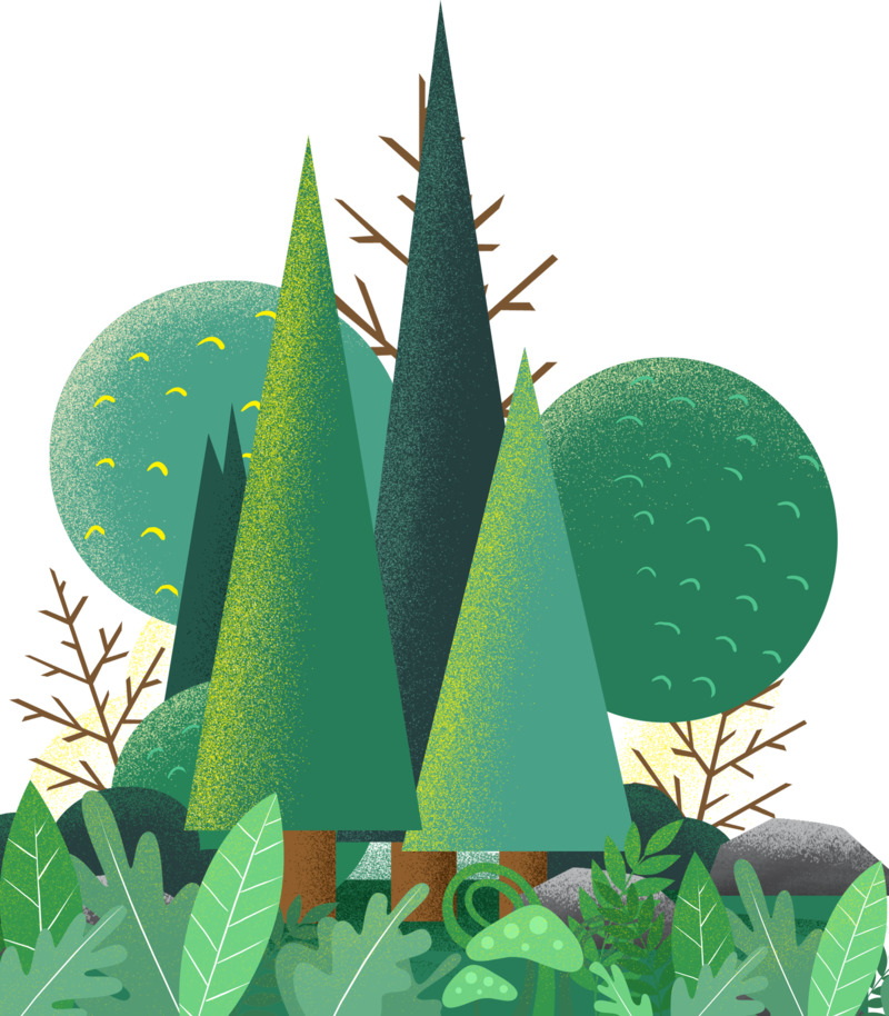 高清手绘风景卡通插画PNG透明素材下载
