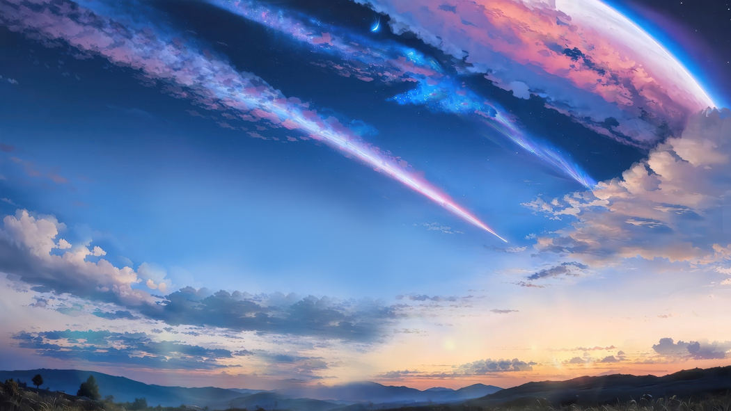 4K高清壁纸，唯美天空流星风景，3840x2160分辨率下载