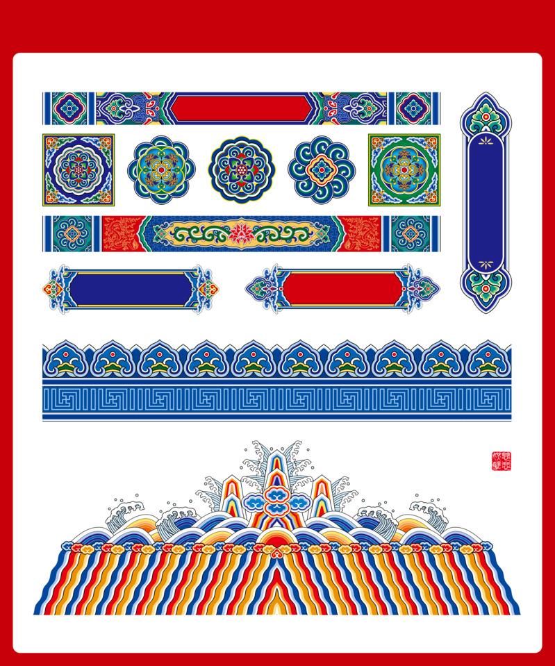 中国风矢量古典花纹PNG透明图片素材下载