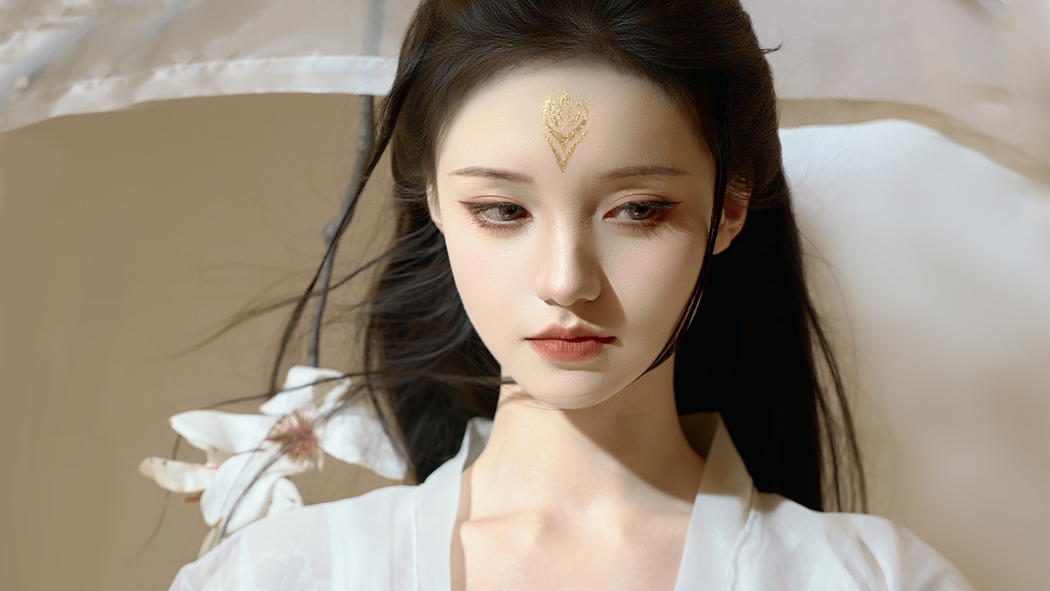 白衣古风美女4K超清壁纸，3840x2160分辨率高清下载
