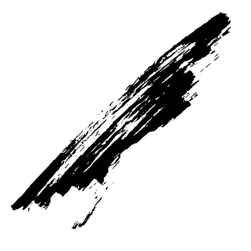 高清黑色毛笔笔触PNG透明装饰元素，墨迹设计素材下载