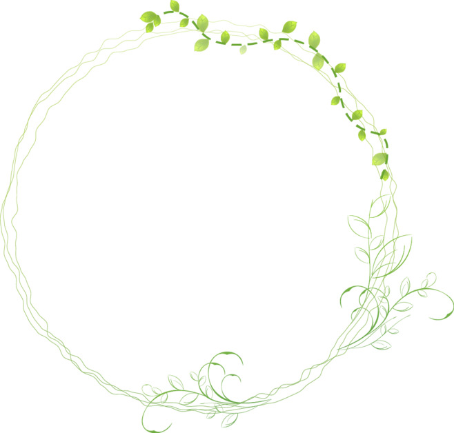 绿色画框元素PNG透明高清图片，植物装饰素材下载