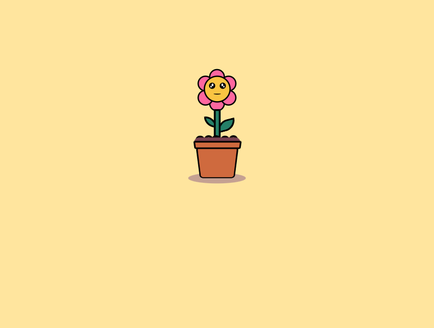可爱花朵花盆插画图片唯美意境图案素材