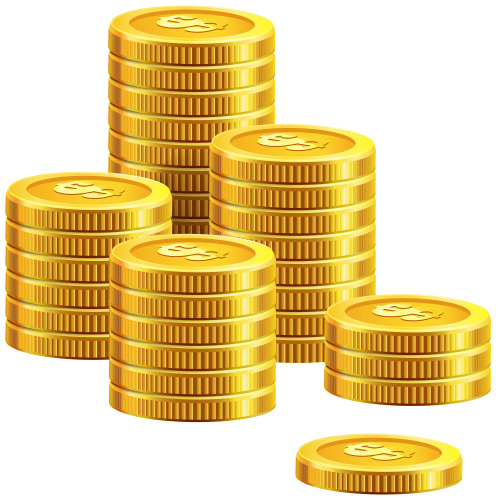 高清美元金币PNG免抠素材，透明背景设计元素免费下载