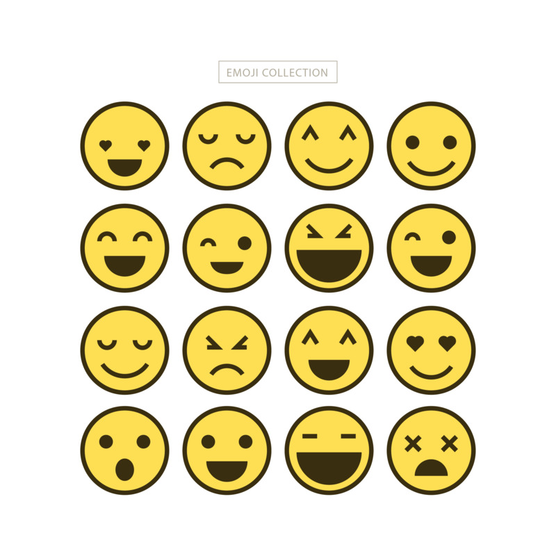 矢量EMOJI圆脸表情包高清PNG素材下载，手绘卡通元素