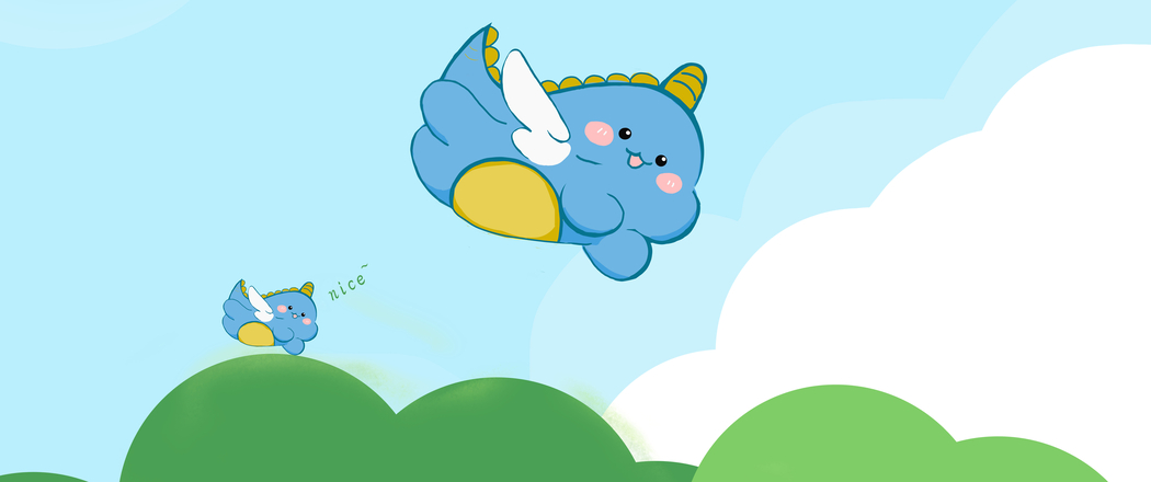清新手绘可爱恐龙 3440x1440带鱼屏高清壁纸下载