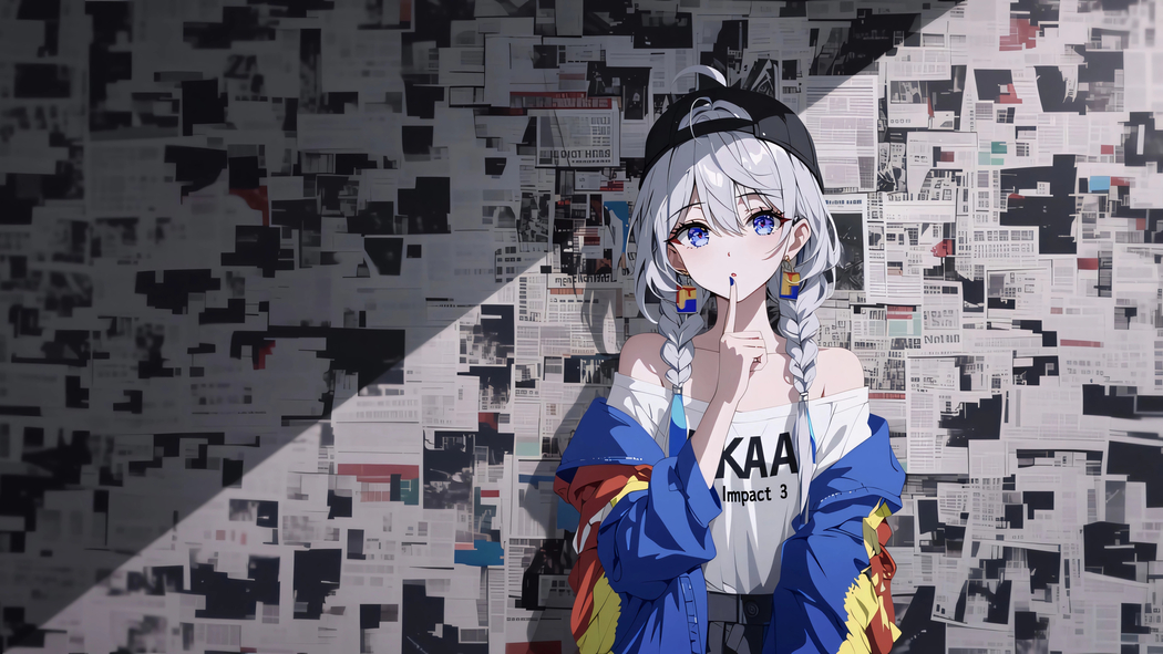 《崩坏3》琪亚娜报纸墙4K超清壁纸 3840x2160高清动漫图片下载