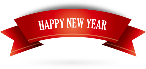 新年装饰创意条幅高清PNG透明漂浮彩带素材下载