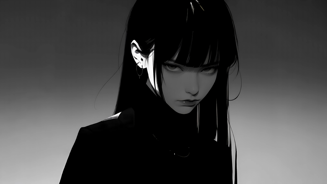 暗黑冷酷风格女生4K超清壁纸 3840x2160 下载