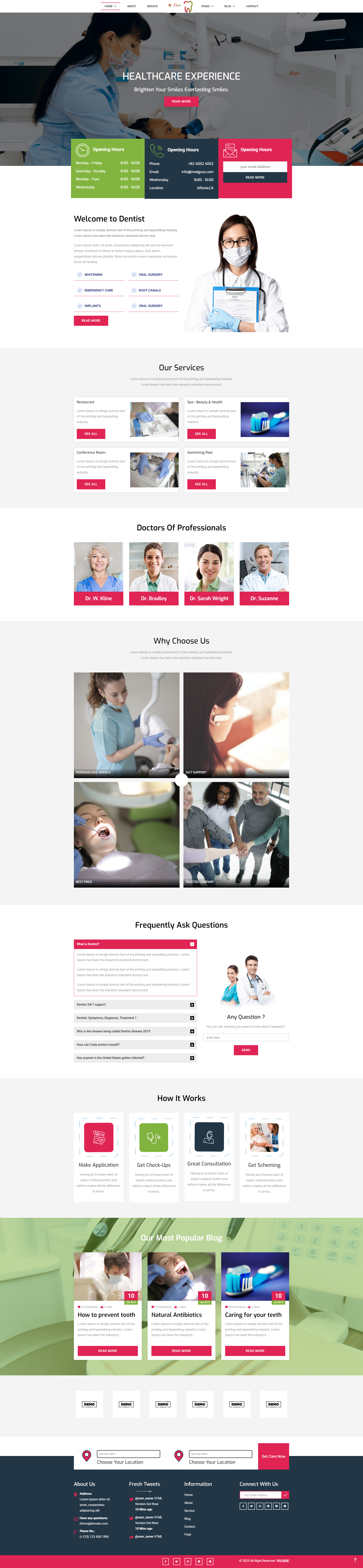 实用牙科门诊口腔医院网站模板