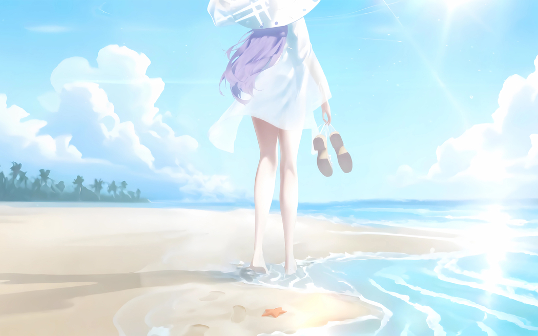 海边的亚津子高清壁纸 3200x2000 全屏适配多设备下载