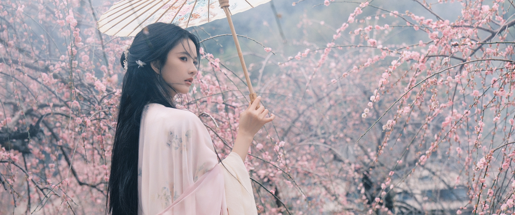 古风美女刘些宁侧脸4K高清壁纸，3440x1440带鱼屏专属下载