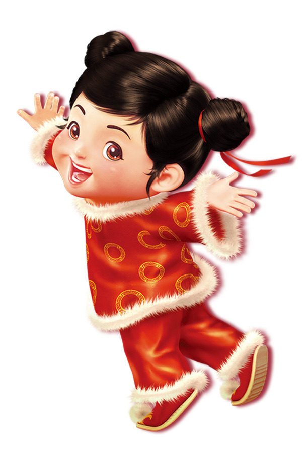 喜庆福娃高清PNG透明图，元旦春节元宵节日素材下载