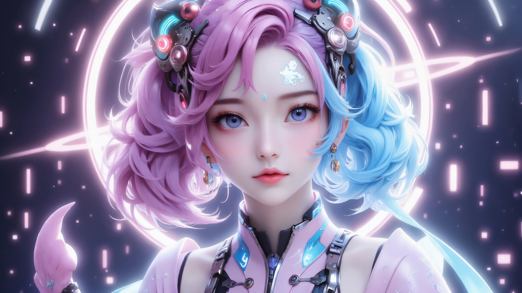 赛博科幻美女4K超清壁纸 3840x2160高清动漫图片下载