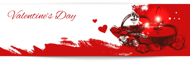 Valentines Day高清PNG透明爱心蜡烛海报背景图片素材下载