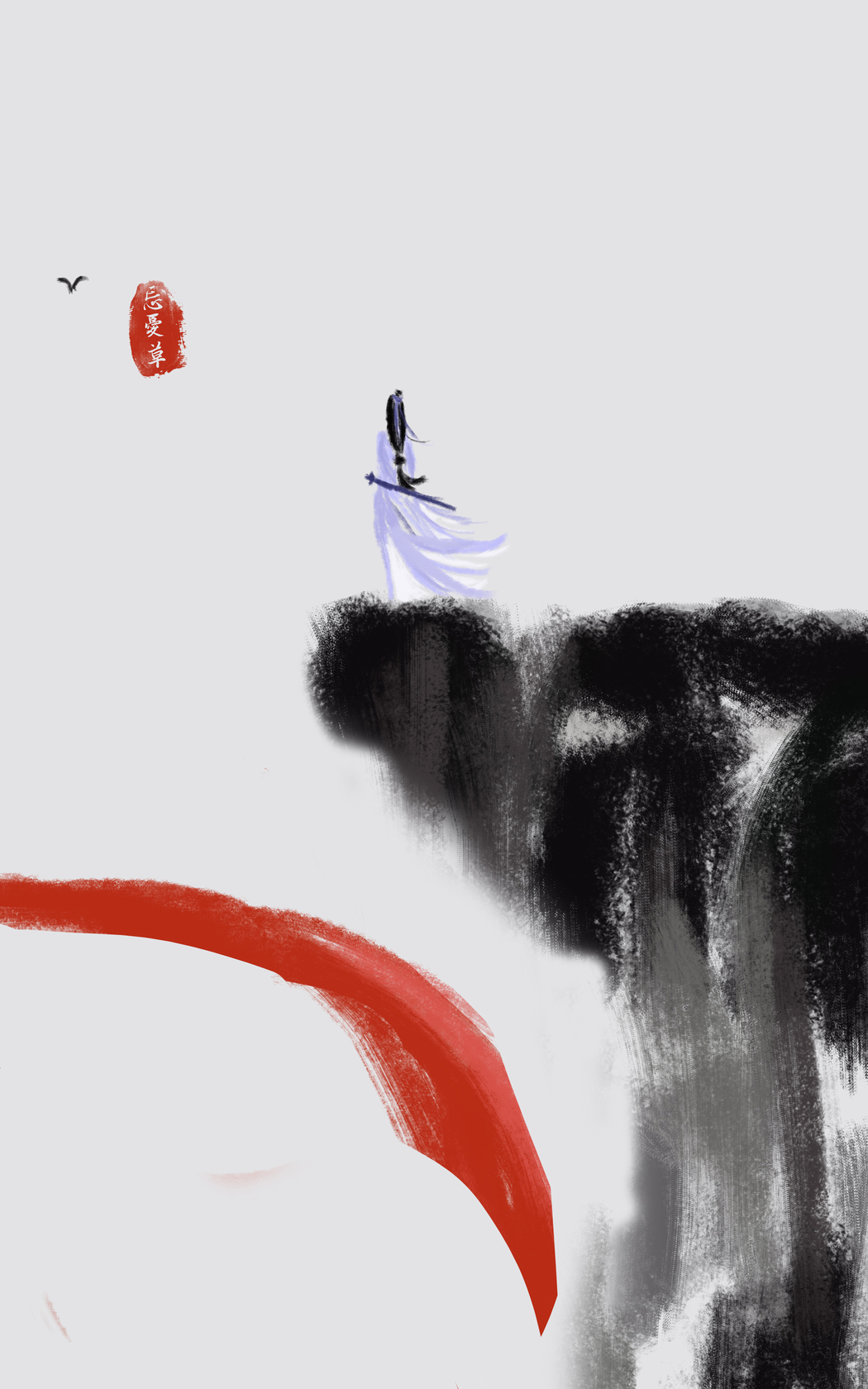 大话西游紫霞仙子水墨风4K高清全屏手机壁纸下载 2400x3840