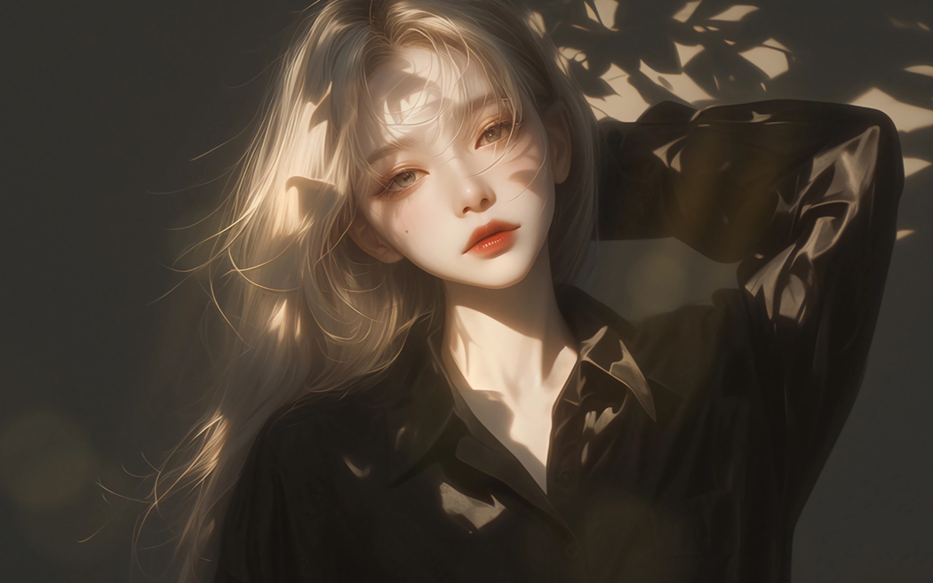 暗色系动漫少女高清壁纸 2560x1600 免费下载