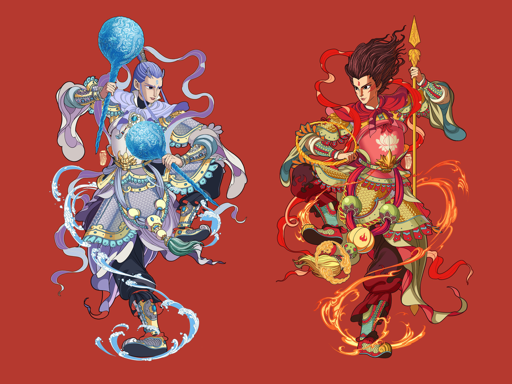 敖丙哪吒红色系高清壁纸，适用于平板/笔记本，2732x2048分辨率免费下载