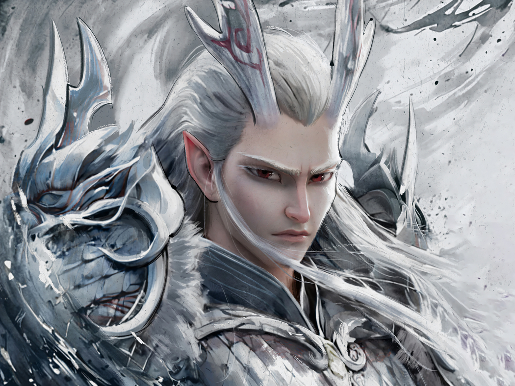 敖光哪吒魔童闹海水墨风平板电脑高清壁纸 3840x2880 下载