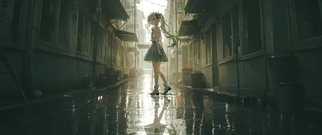 原神纳西妲雨后街景4K带鱼屏壁纸高清下载（3440x1440）