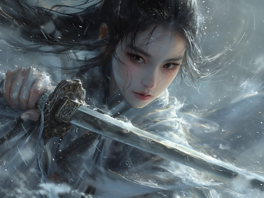 永劫无间顾清寒剑影高清壁纸，适用于平板/笔记本，2732x2048分辨率下载