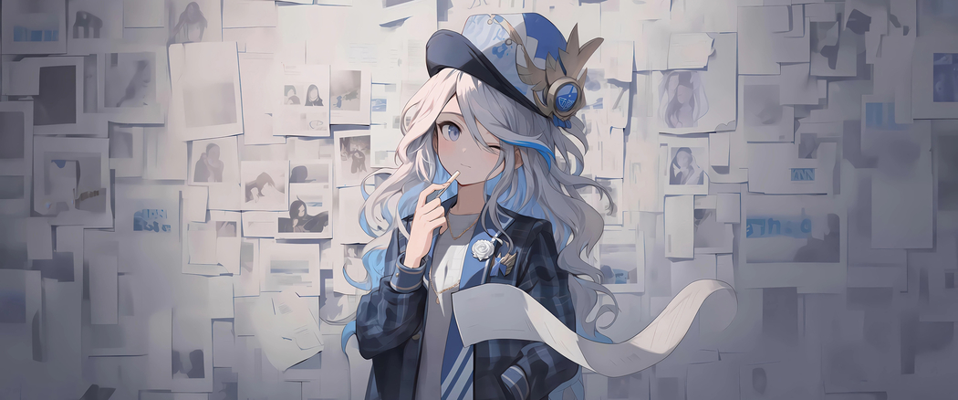 芙宁娜4K动漫壁纸，报纸墙曲面屏高清3840x1600图片下载