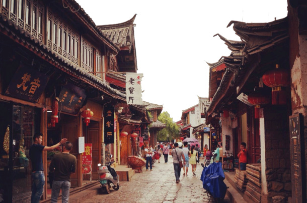 束河古镇旅游高清PNG背景素材下载