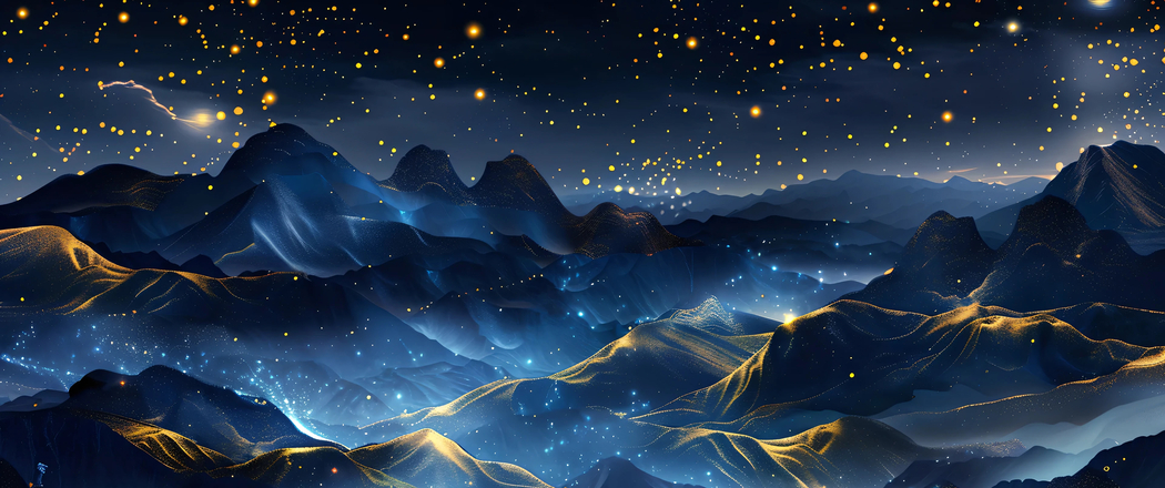 4K带鱼屏壁纸，高清山巅星空风景3440x1440下载