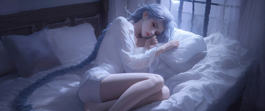 唯美金克丝卧室4K带鱼屏高清壁纸下载（3440x1440）