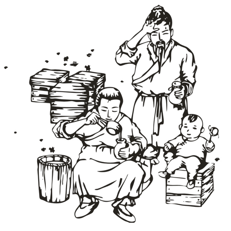 养蜂家庭高清PNG透明免抠标签元素图片素材下载