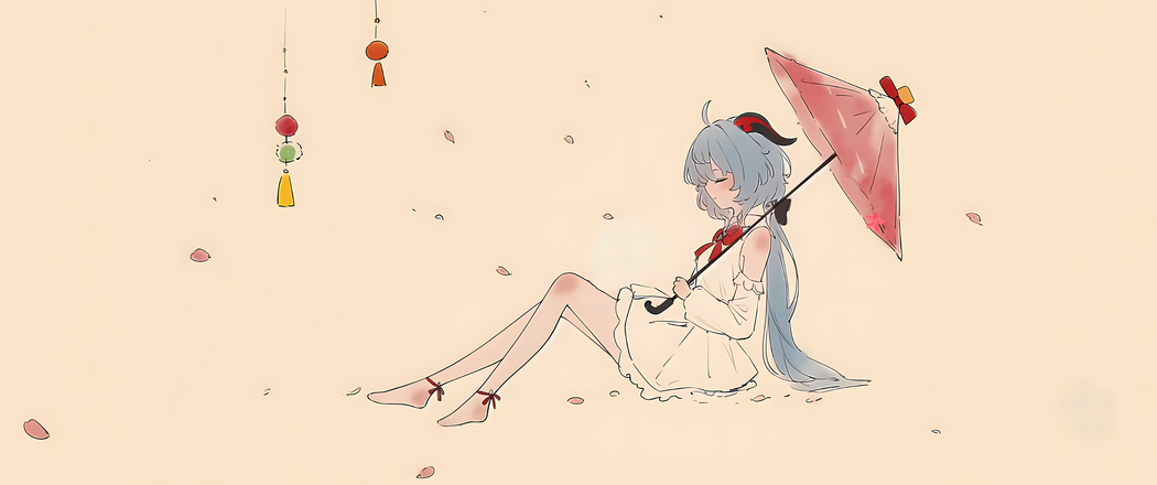 刻晴简约风格3440x1440带鱼屏高清壁纸下载