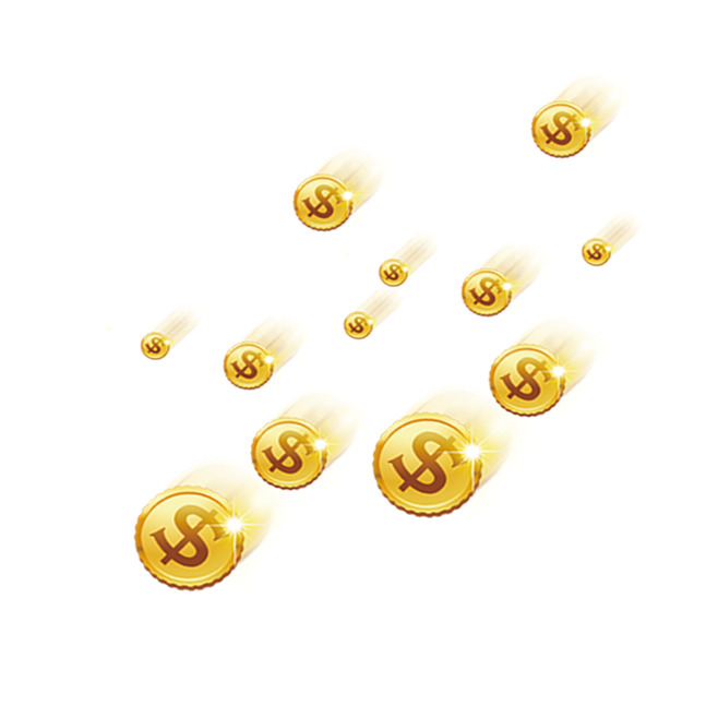高清PNG透明金币漂浮元素图片及设计素材下载